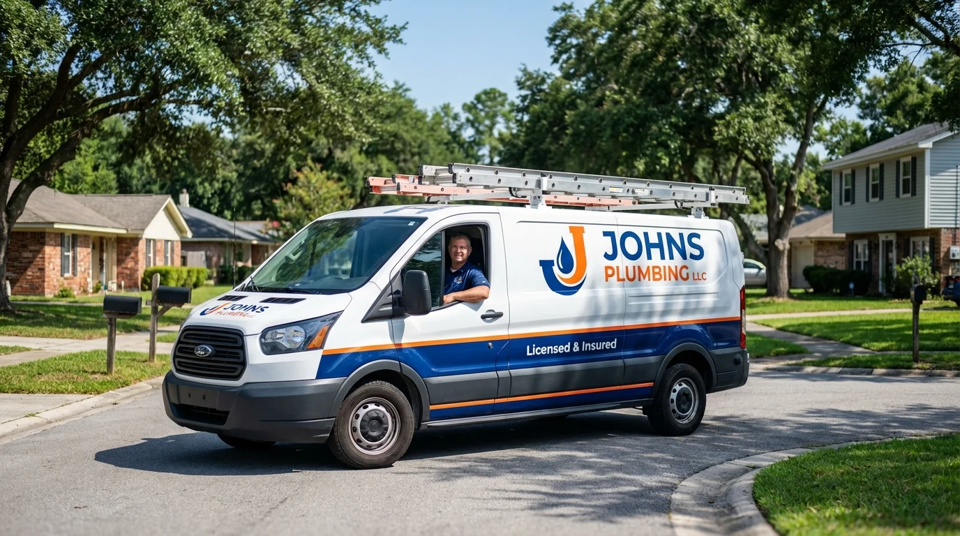 Johns Plumbing LLC service van in Forked River, NJ