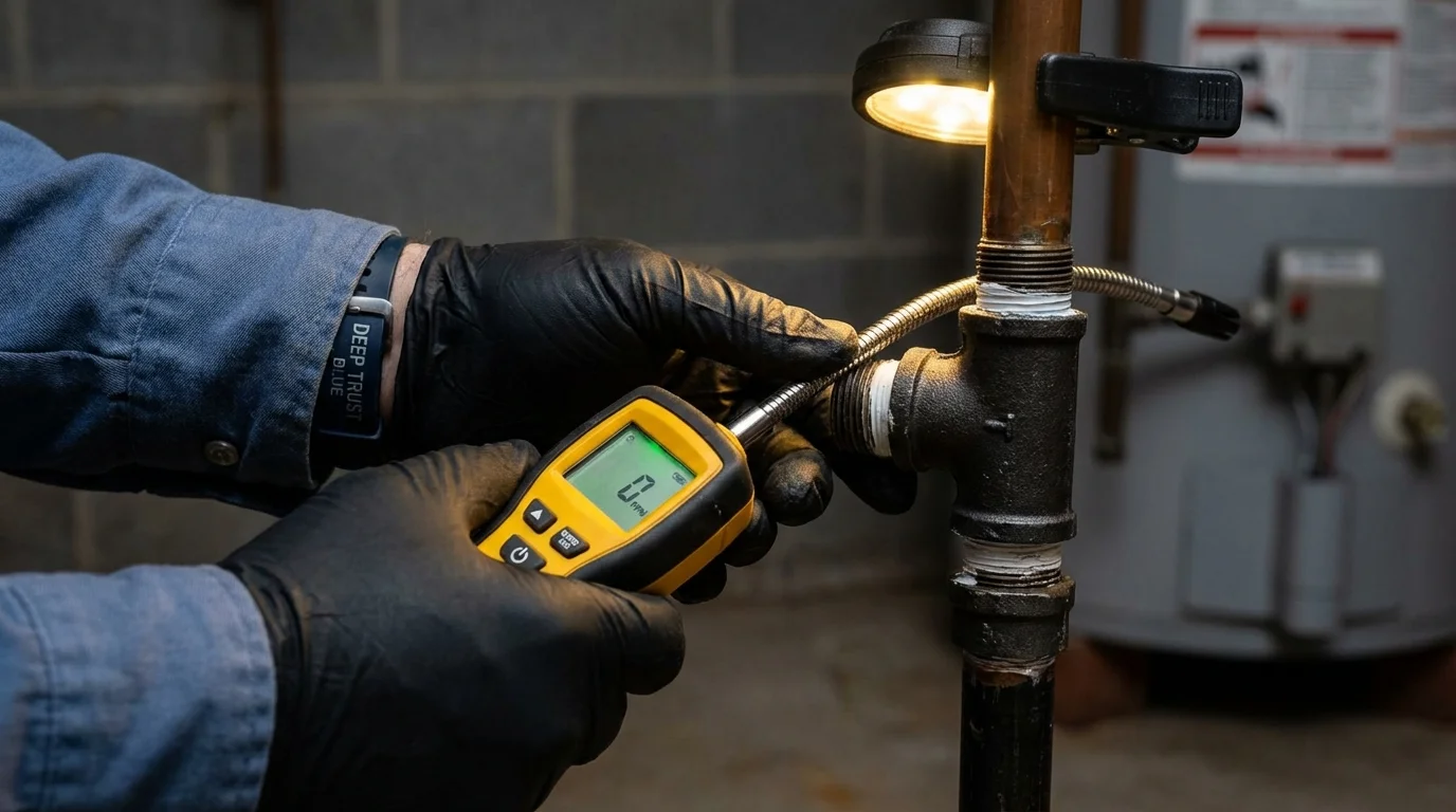 Gas leak detection with electronic sniffer by Johns Plumbing LLC in Forked River