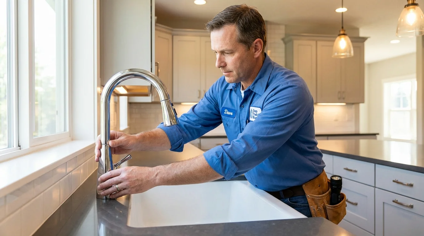 Kitchen faucet installation by Johns Plumbing LLC in Forked River