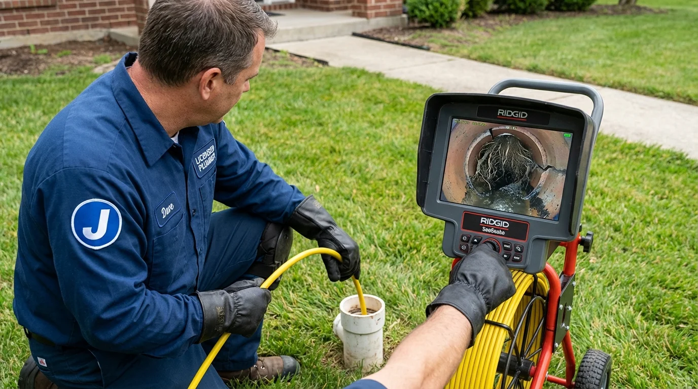 Sewer camera inspection being performed by Johns Plumbing LLC in Forked River